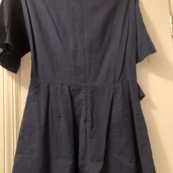 Romper shorts with tie front and peplum short sleeves - Picture 4 of 4